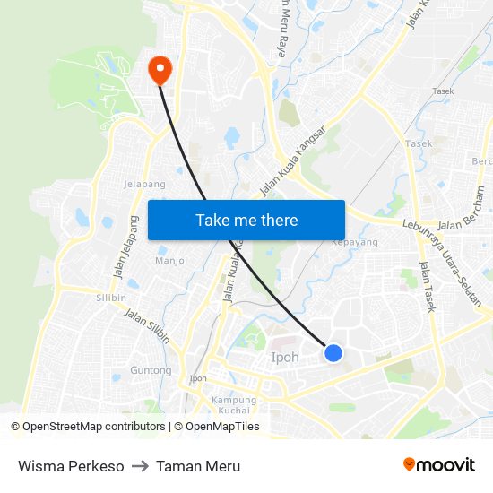 Wisma Perkeso to Taman Meru map