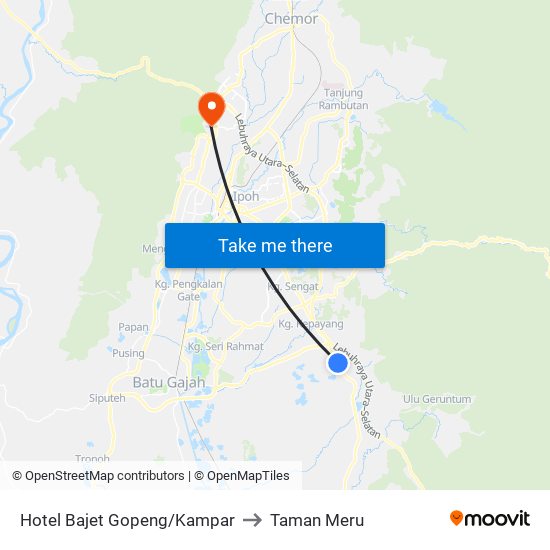 Hotel Bajet Gopeng/Kampar to Taman Meru map