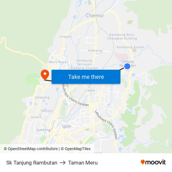 Sk Tanjung Rambutan to Taman Meru map