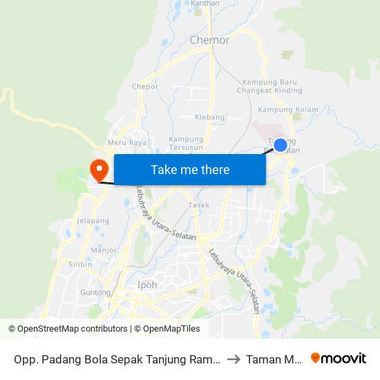 Opp. Padang Bola Sepak Tanjung Rambutan to Taman Meru map