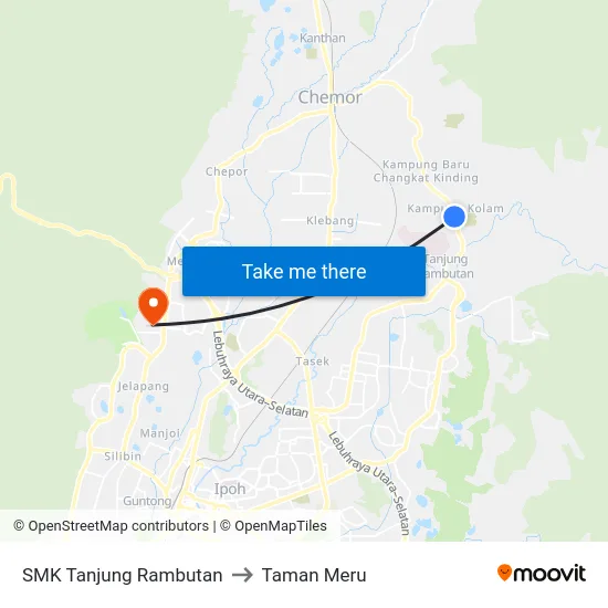 SMK Tanjung Rambutan to Taman Meru map