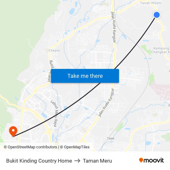 Bukit Kinding Country Home to Taman Meru map