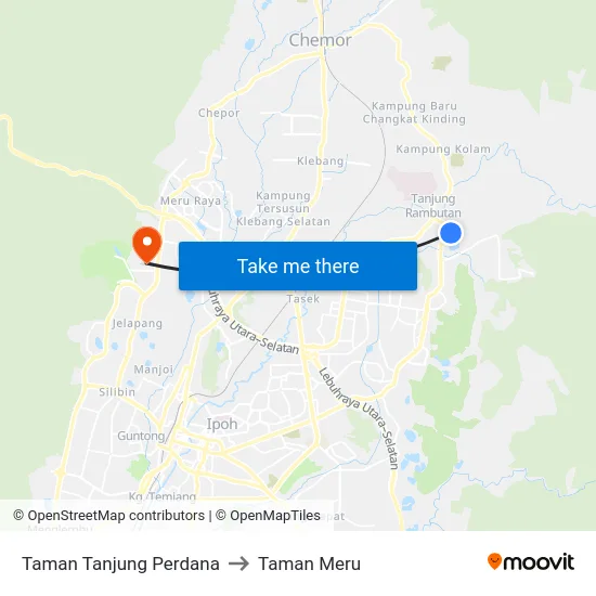 Taman Tanjung Perdana to Taman Meru map