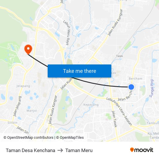 Taman Desa Kenchana to Taman Meru map