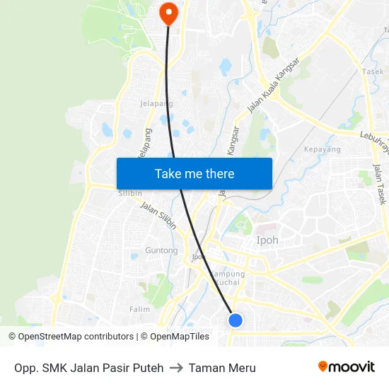 Opp. SMK Jalan Pasir Puteh to Taman Meru map