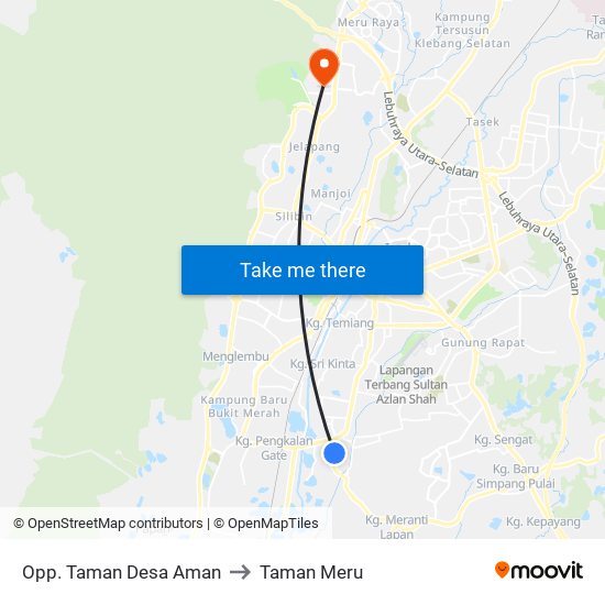 Opp. Taman Desa Aman to Taman Meru map