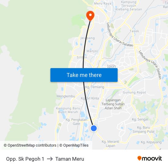 Opp. Sk Pegoh 1 to Taman Meru map