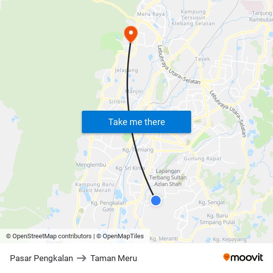 Pasar Pengkalan to Taman Meru map