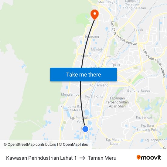 Kawasan Perindustrian Lahat 1 to Taman Meru map