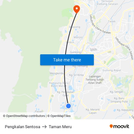 Pengkalan Sentosa to Taman Meru map