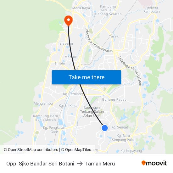 Opp. Sjkc Bandar Seri Botani to Taman Meru map