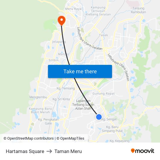 Hartamas Square to Taman Meru map