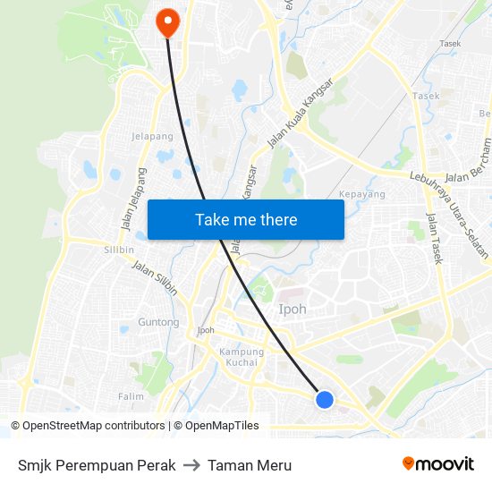 Smjk Perempuan Perak to Taman Meru map