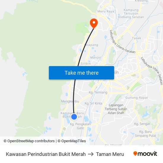 Kawasan Perindustrian Bukit Merah to Taman Meru map