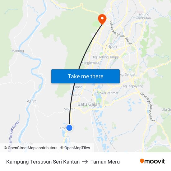 Kampung Tersusun Seri Kantan to Taman Meru map