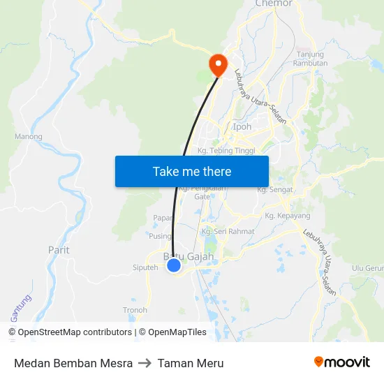 Medan Bemban Mesra to Taman Meru map
