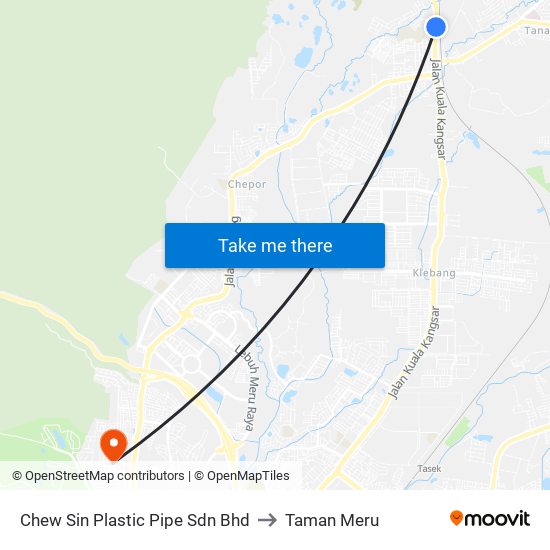 Chew Sin Plastic Pipe Sdn Bhd to Taman Meru map