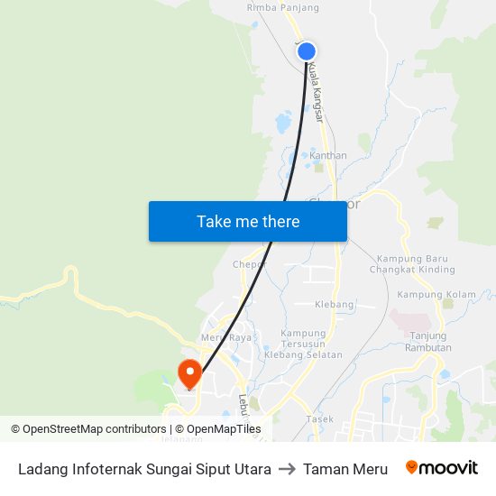 Ladang Infoternak Sungai Siput Utara to Taman Meru map