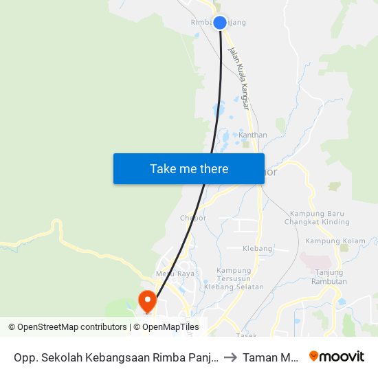 Opp. Sekolah Kebangsaan Rimba Panjang to Taman Meru map