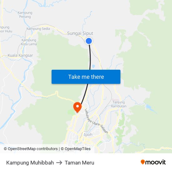 Kampung Muhibbah to Taman Meru map