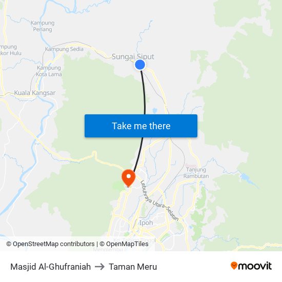 Masjid Al-Ghufraniah to Taman Meru map