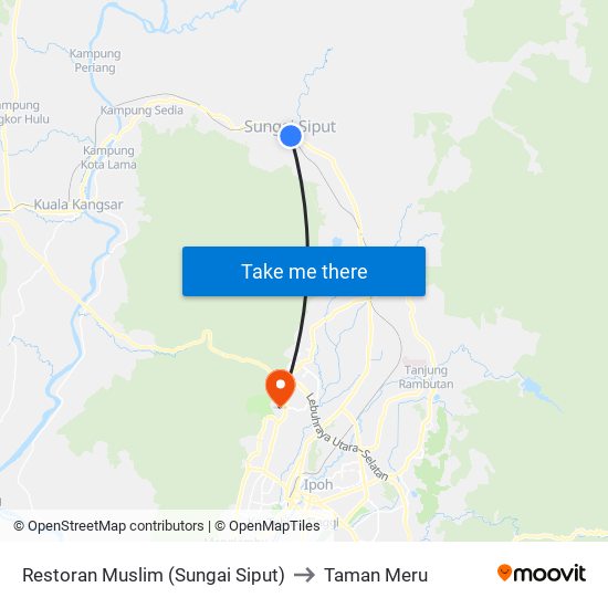 Restoran Muslim (Sungai Siput) to Taman Meru map