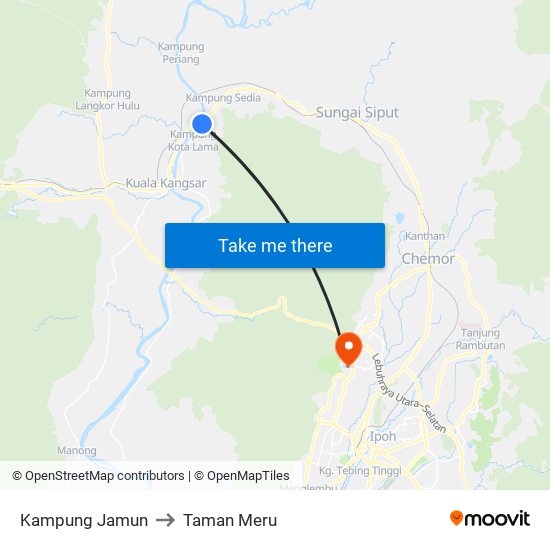 Kampung Jamun to Taman Meru map