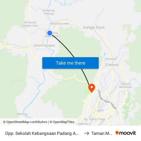 Opp. Sekolah Kebangsaan Padang Ampang to Taman Meru map