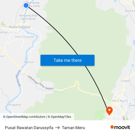 Pusat Rawatan Darussyifa to Taman Meru map