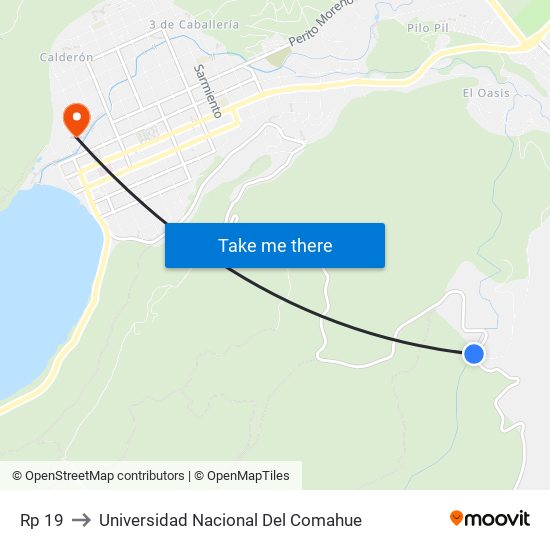 Rp 19 to Universidad Nacional Del Comahue map