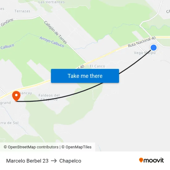 Marcelo Berbel 23 to Chapelco map