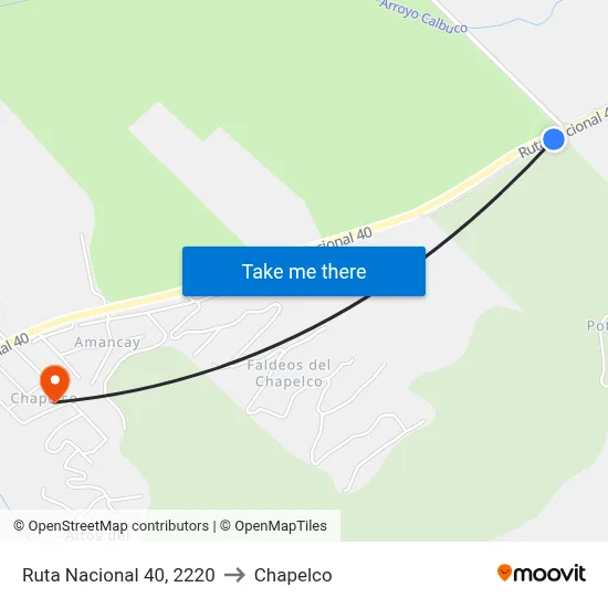 Ruta Nacional 40, 2220 to Chapelco map