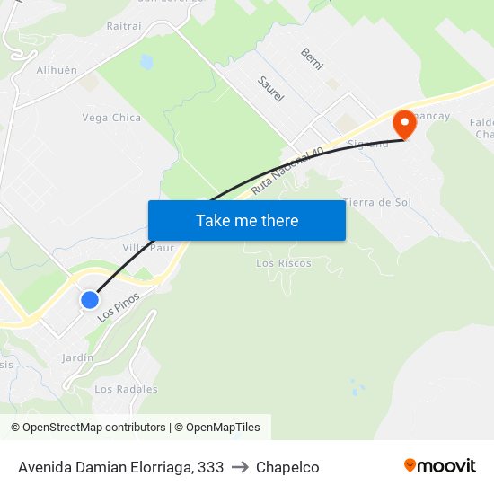 Avenida Damian Elorriaga, 333 to Chapelco map