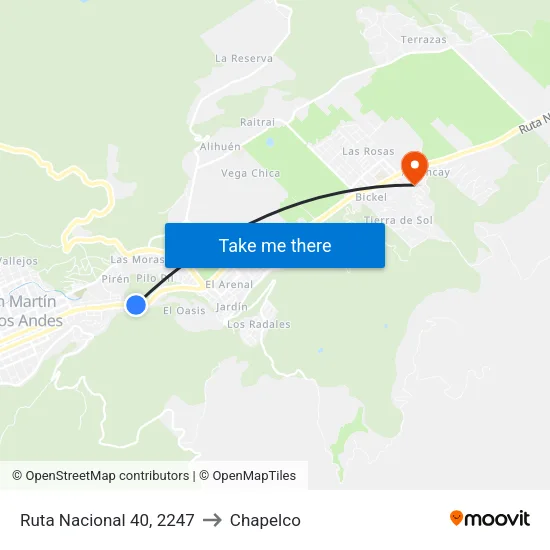 Ruta Nacional 40, 2247 to Chapelco map
