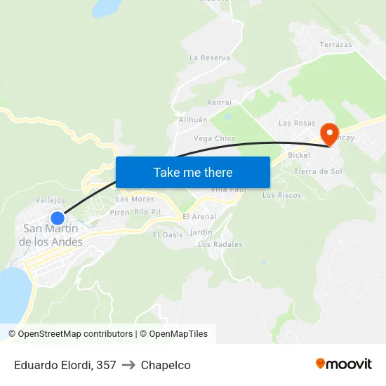 Eduardo Elordi, 357 to Chapelco map