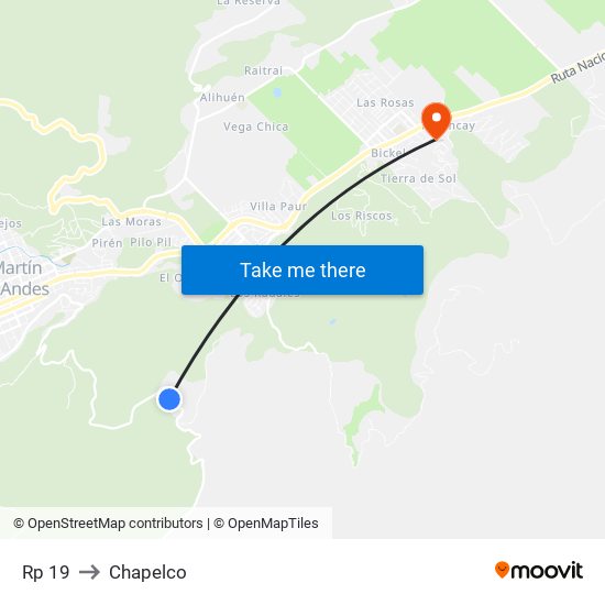 Rp 19 to Chapelco map