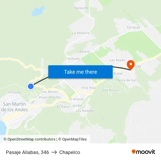 Pasaje Aliabas, 346 to Chapelco map