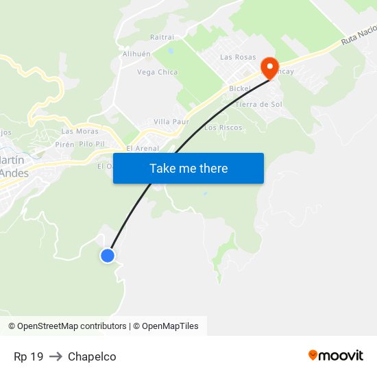 Rp 19 to Chapelco map