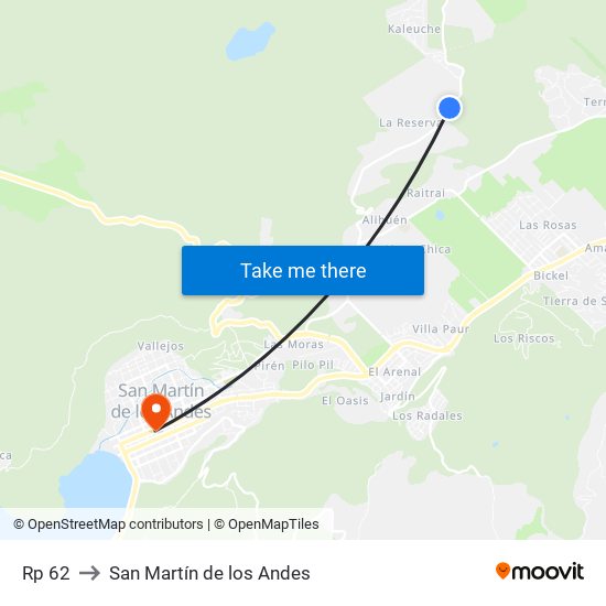 Rp 62 to San Martín de los Andes map