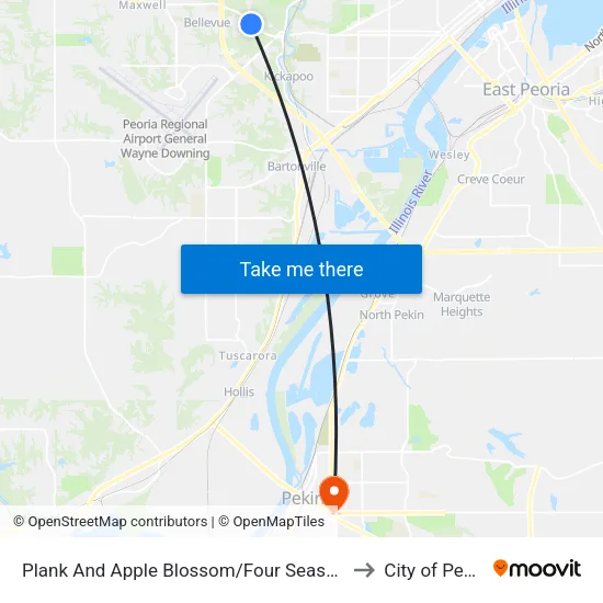 Plank And Apple Blossom/Four Seasons to City of Pekin map