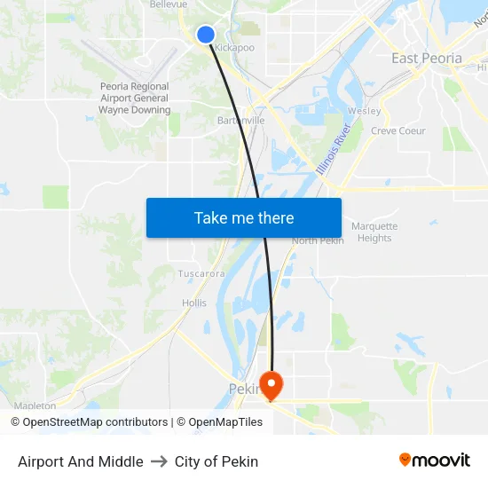 Airport And Middle to City of Pekin map