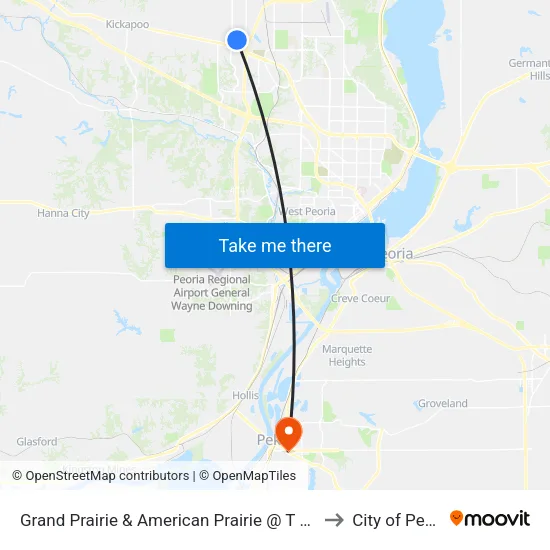 Grand Prairie & American Prairie @ T Mob to City of Pekin map