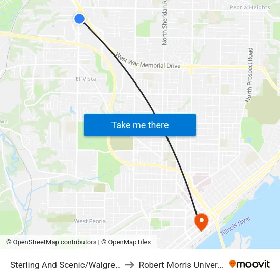 Sterling And Scenic/Walgreens to Robert Morris University map