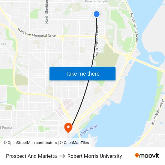 Prospect And Marietta to Robert Morris University map