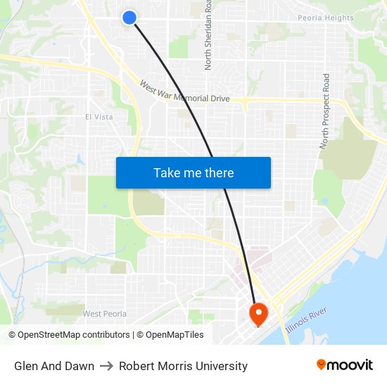 Glen And Dawn to Robert Morris University map