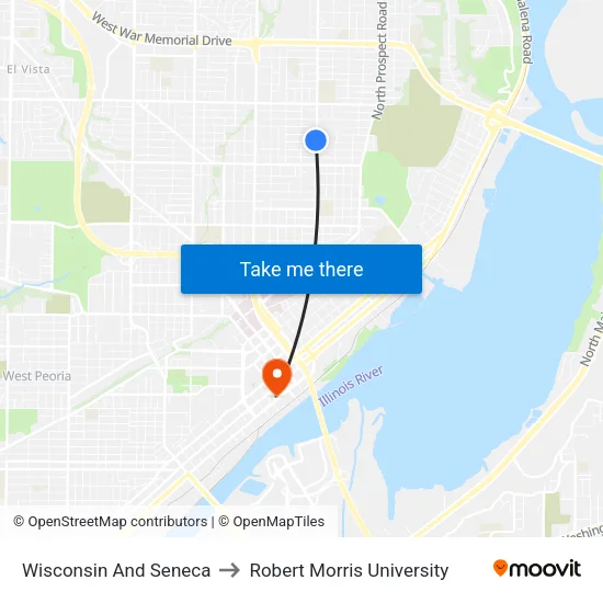 Wisconsin And Seneca to Robert Morris University map