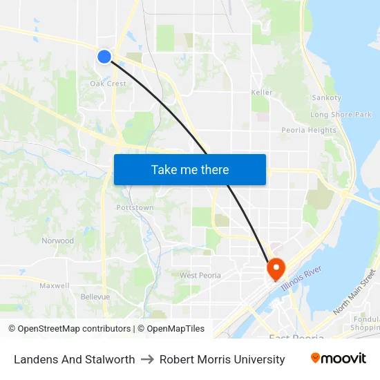 Landens And Stalworth to Robert Morris University map