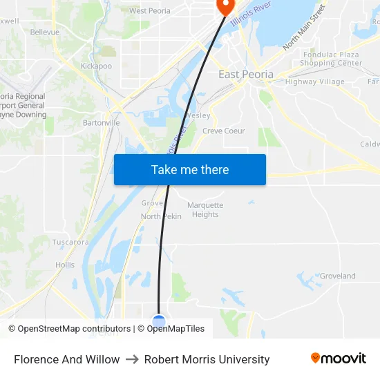 Florence And Willow to Robert Morris University map