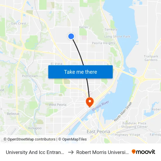 University And Icc Entrance to Robert Morris University map