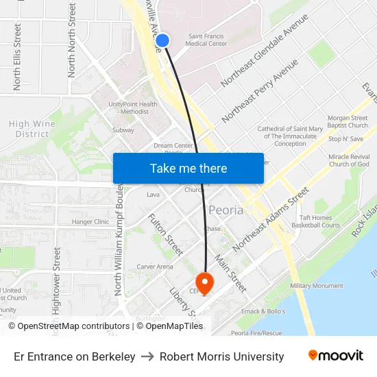 Er Entrance on Berkeley to Robert Morris University map